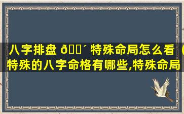 八字排盘 🐴 特殊命局怎么看（特殊的八字命格有哪些,特殊命局好还是不好）